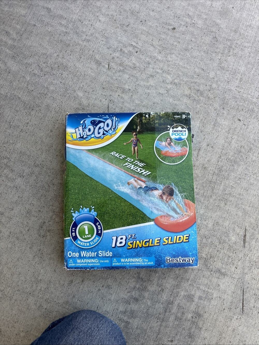 Bestway 52207E 18ft Single Water Slide , Box Has Damage